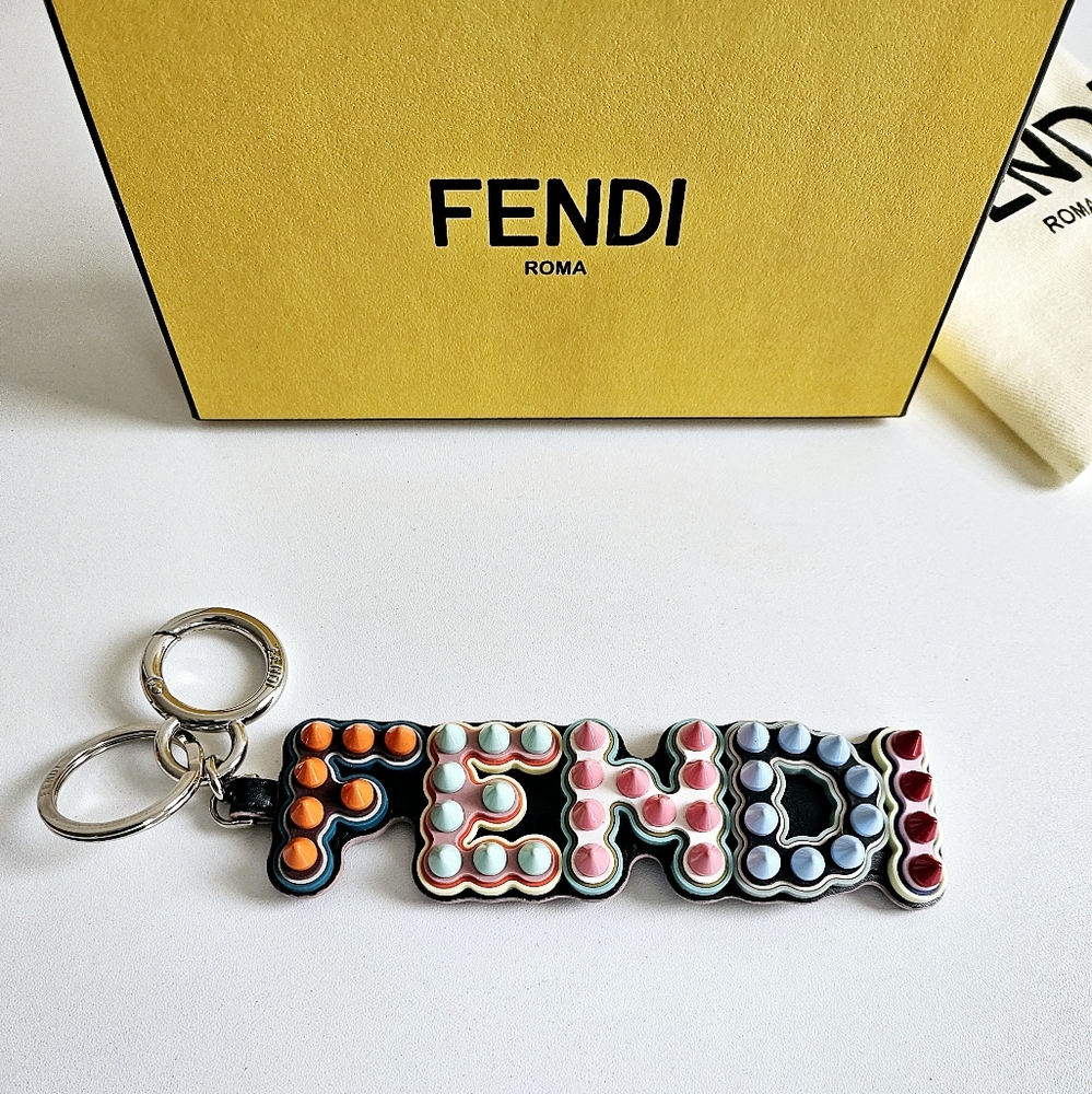 Fendi Multicolor Studded Bag Charm/Key Ring